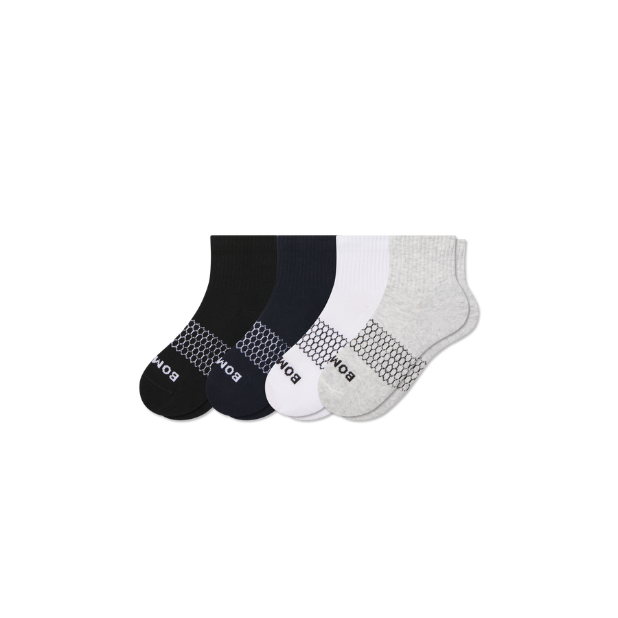 Youth Solids Quarter Sock 4-Pack - Smooth Weekend Wear