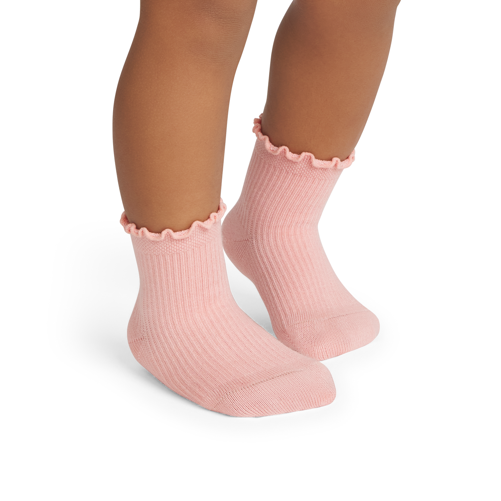Ruffle Rib Calf Socks - shell pink TO1 [10095]