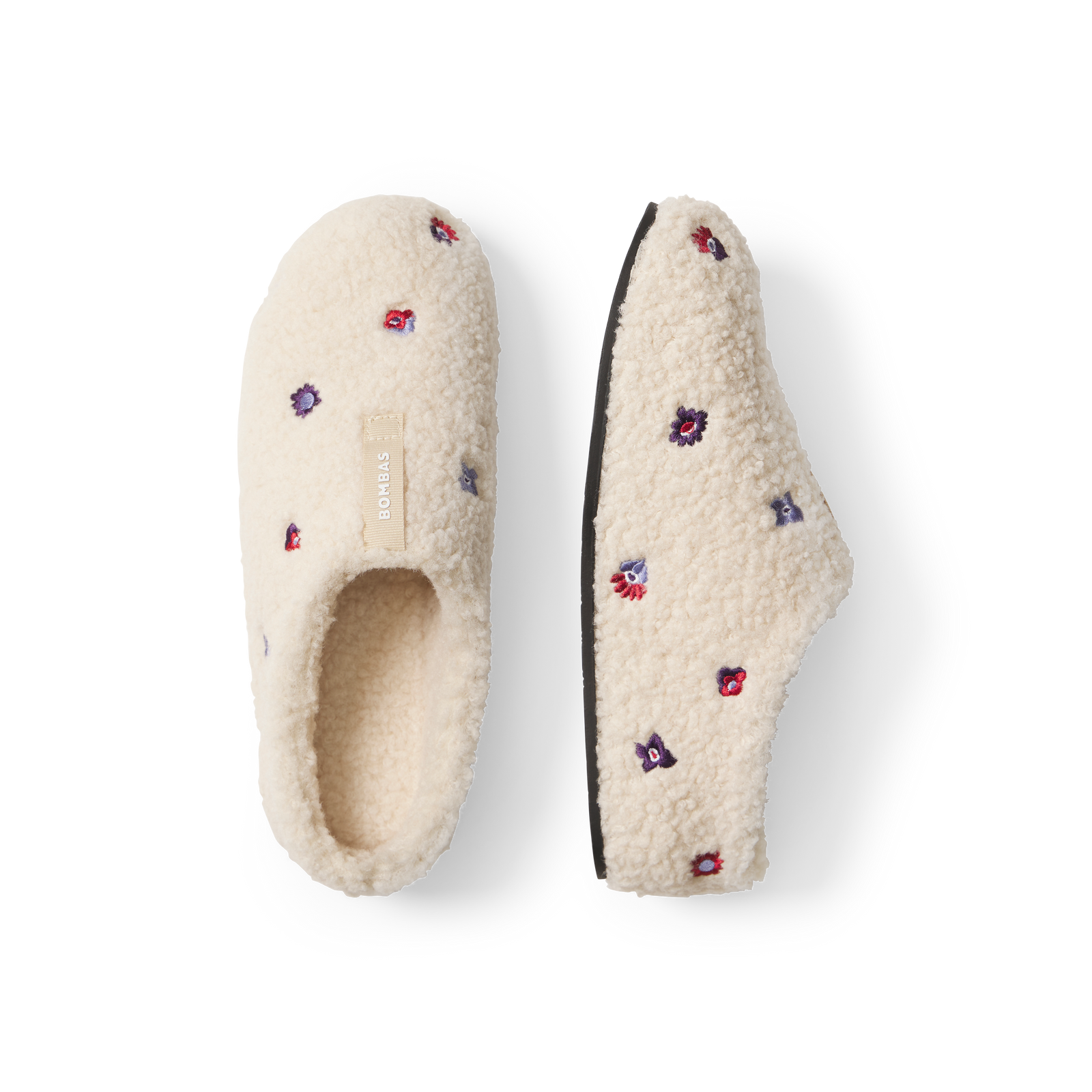 Women's Floral Embroidery Sunday Slipper - Cream L [10098]