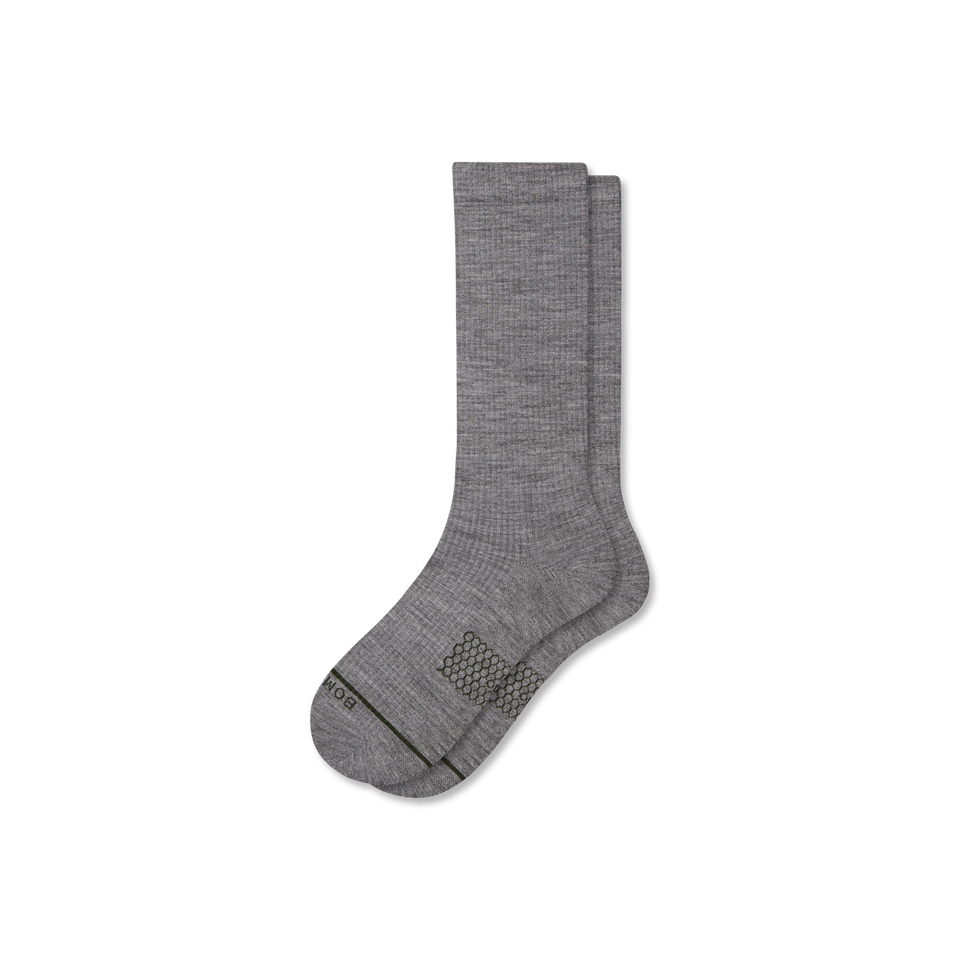 Merino Modern Rib Calf Socks - grey shadow L [10115]