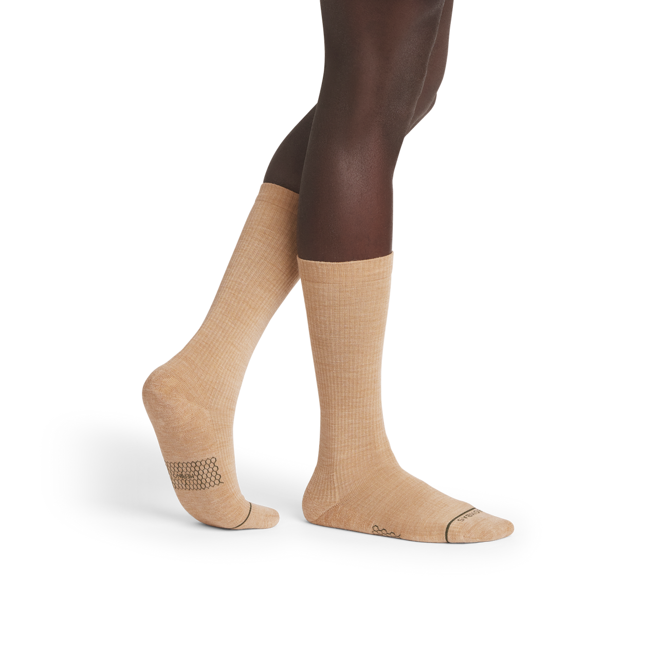 Merino Modern Rib Calf Socks - toasted coconut MO1 [10115]