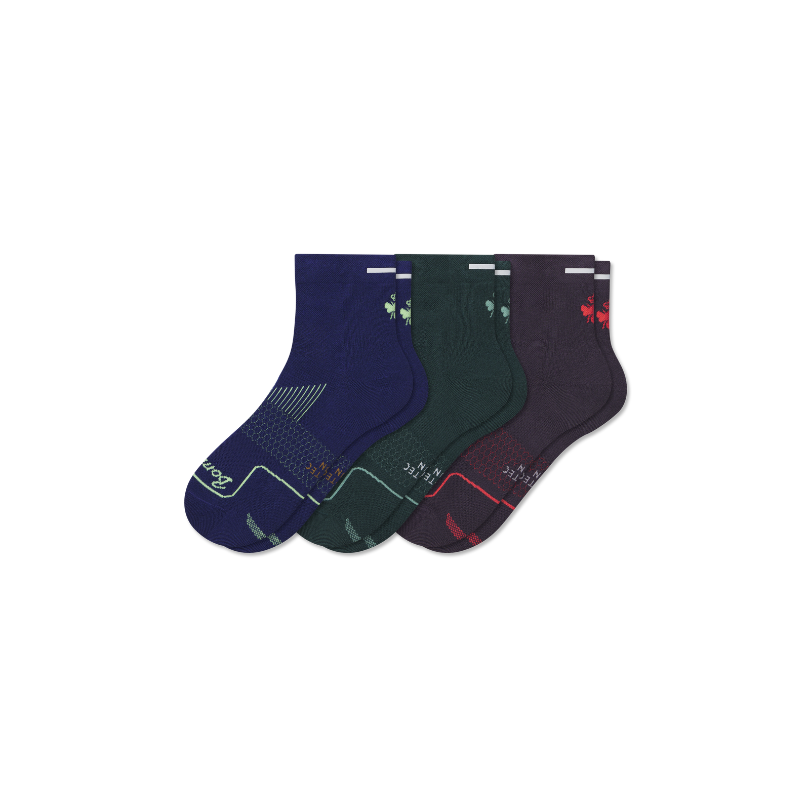 Running Quarter Sock 3-Pack - teal pine mix L [10184]