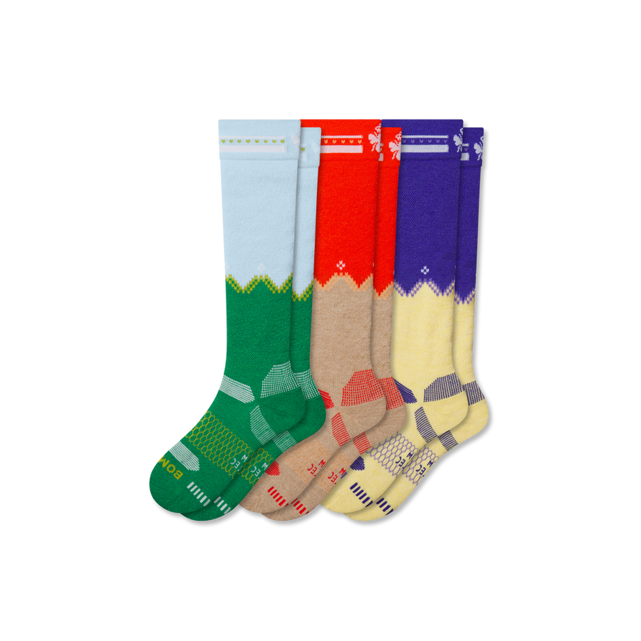 Youth Full-Cushion Merino Wool Blend Ski & Snowboard Sock 3-Pack - Cozy Lounge Wear