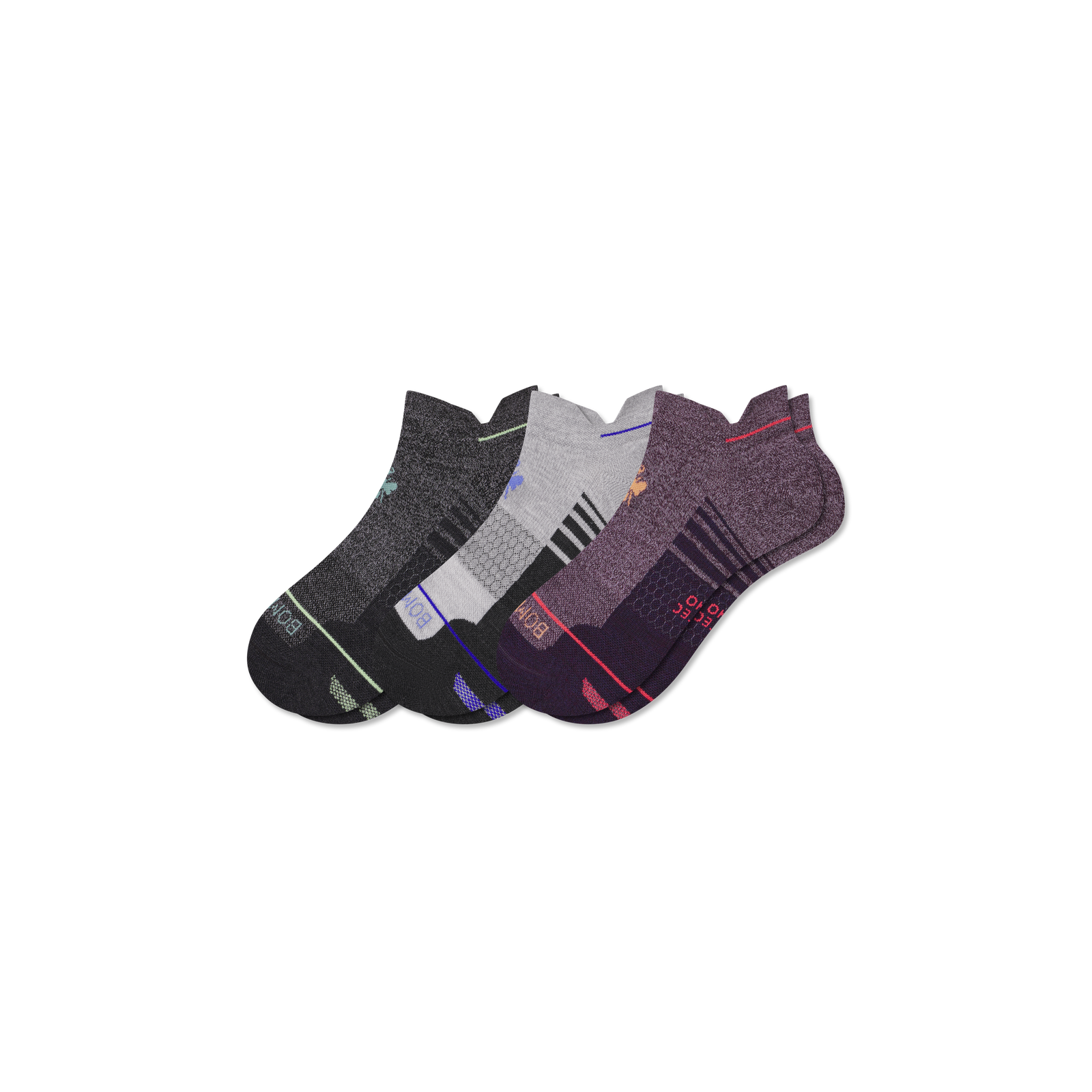 Merino Wool Blend Athletic Ankle Sock 3-Pack- meteor mix L [10199]