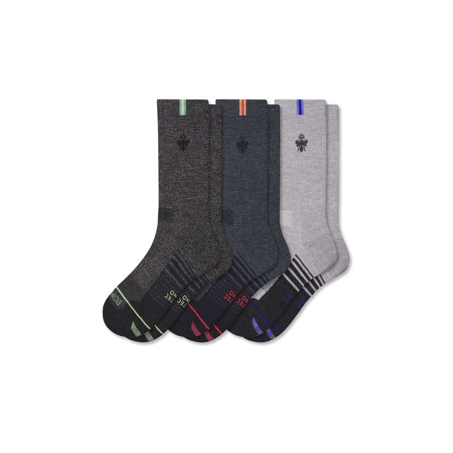 Men's Merino Wool Blend Run Calf Sock 3-Pack - Smooth Lounge Rotation