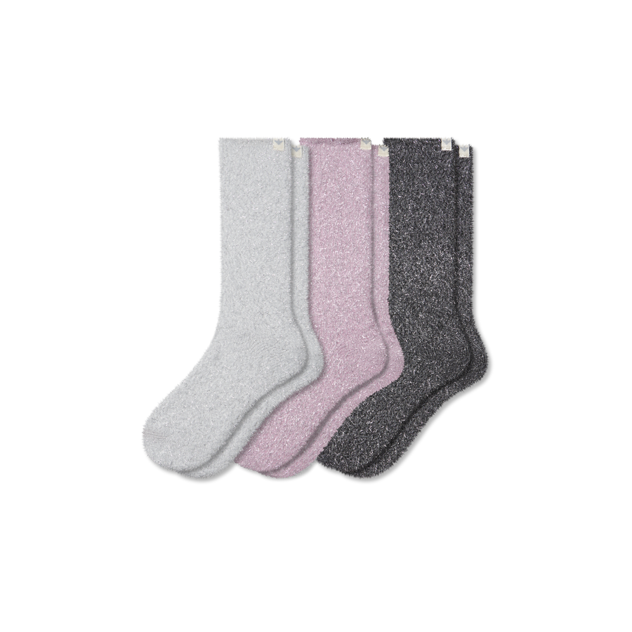 Women's Fuzzy Sock 3-Pack - Cozy Lounge Fit