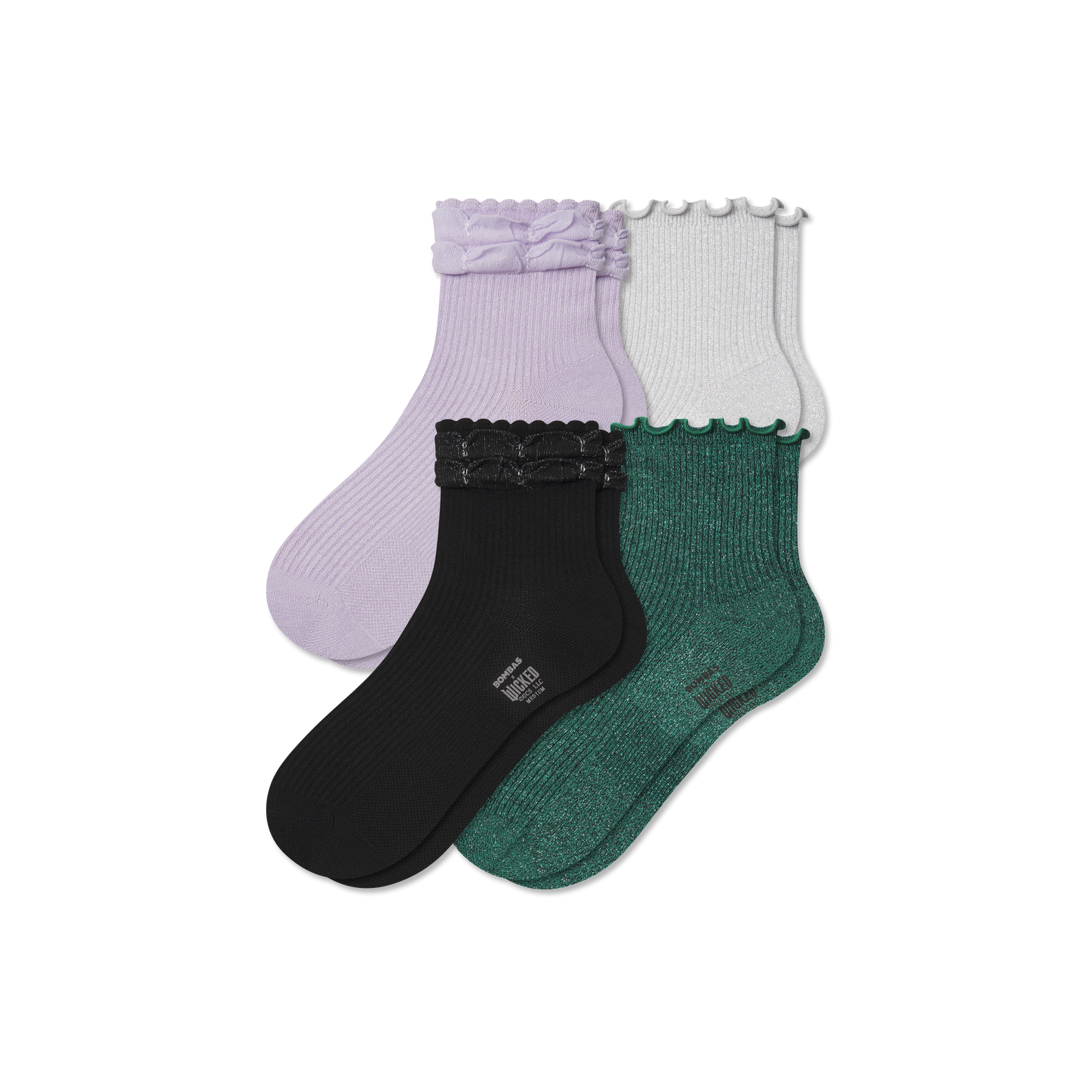 Wicked Ruffle Quarter Sock 4-Pack - wicked mix L [10218]