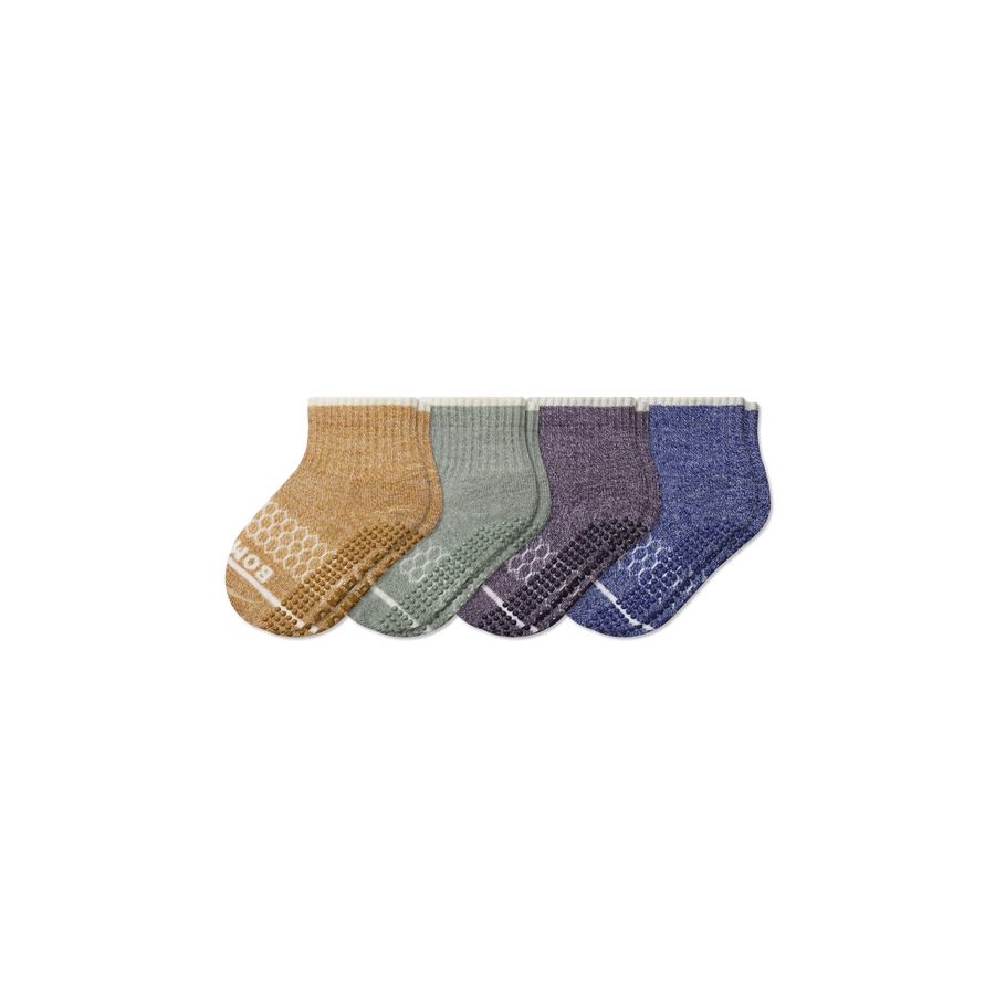 Toddler Merino Wool Blend Gripper Calf Sock 4-Pack - Fresh No Show Support