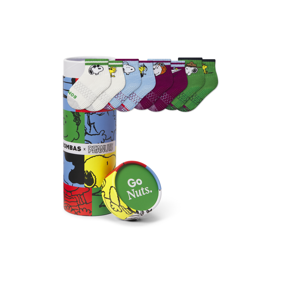 Peanuts x Bombas: Toddler Gripper Calf Sock 4-Pack Gift Box - Simple Carry Setup