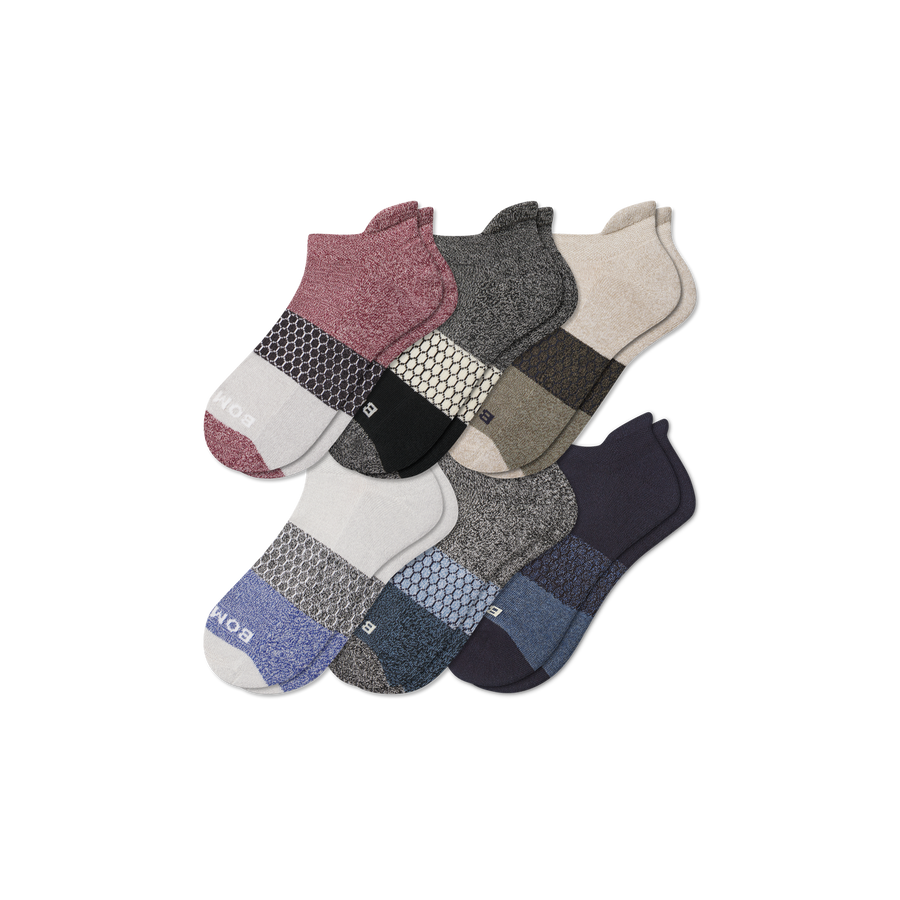 Men’s Tri-Block Ankle Sock 6-pack - Active Low Cut Pair