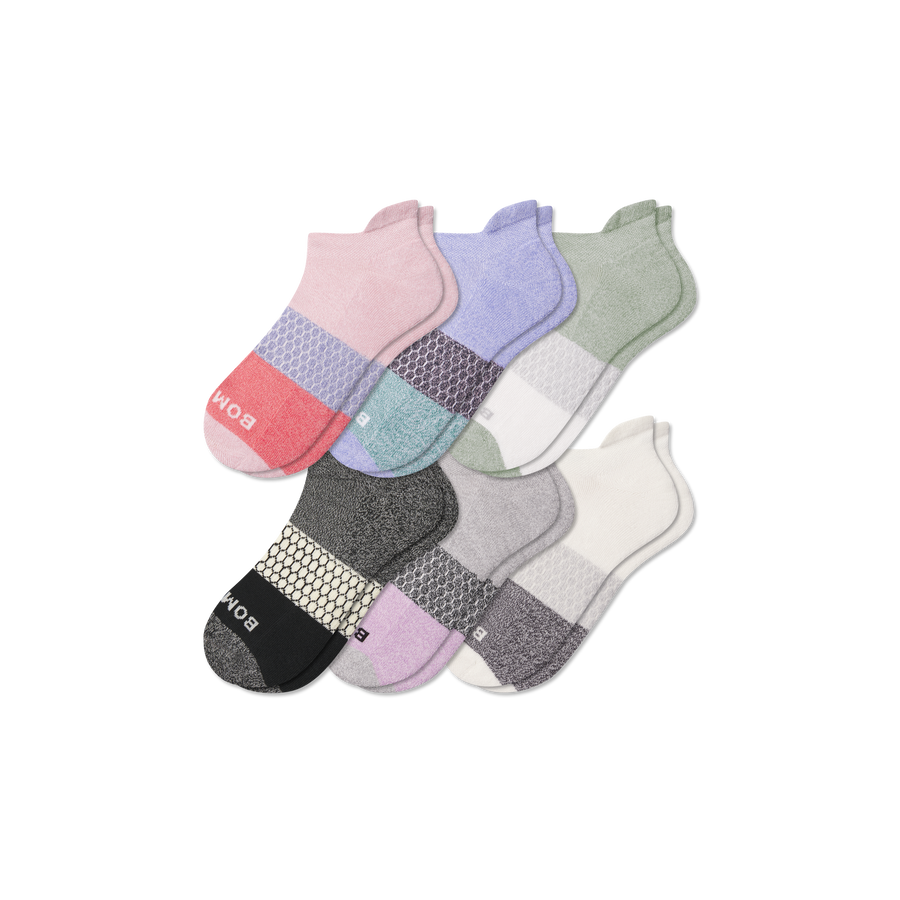 Women's Tri-Block Ankle Sock 6-Pack - Comfort Everyday Rotation