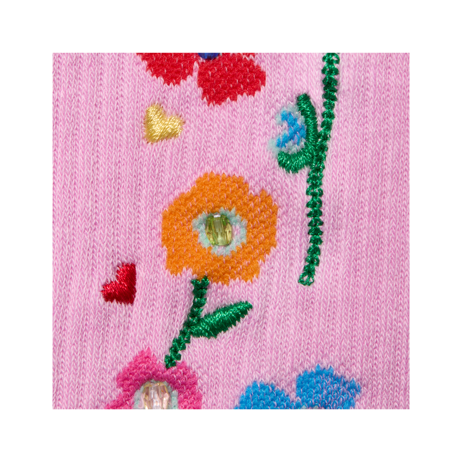 Lightweight Ribbed Half Calf Socks - Bliss Pink Detail [10345]