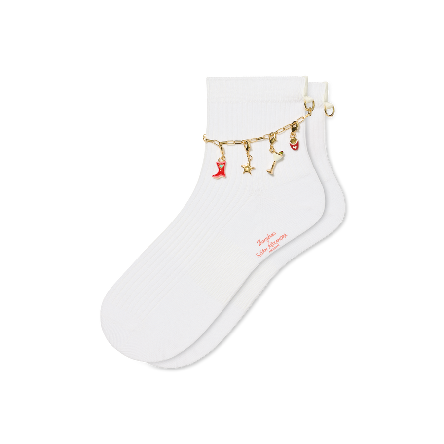 Bombas x Susan Alexandra Charms and Anklet Quarter Socks - Run Studio Support