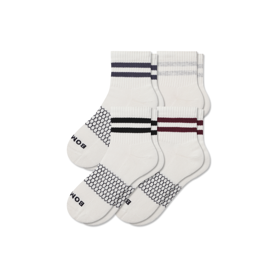 Men's Vintage Stripes Quarter Sock 4-Pack - Light Trail Wear
