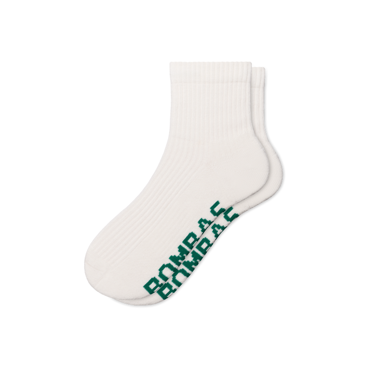 Summer Slub Quarter Socks - Soft White L [10393]