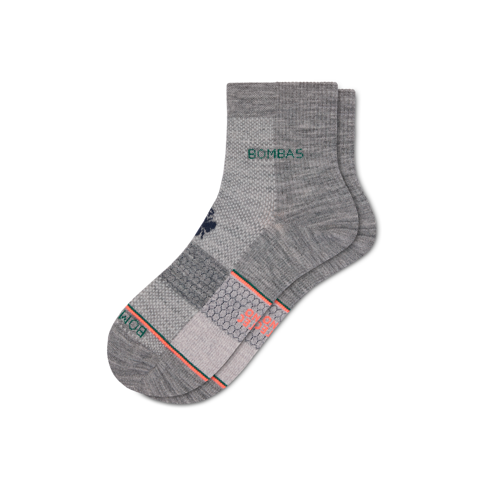 UltraLite Sport Merino Wool Blend Quarter Socks - Grey L [10442]