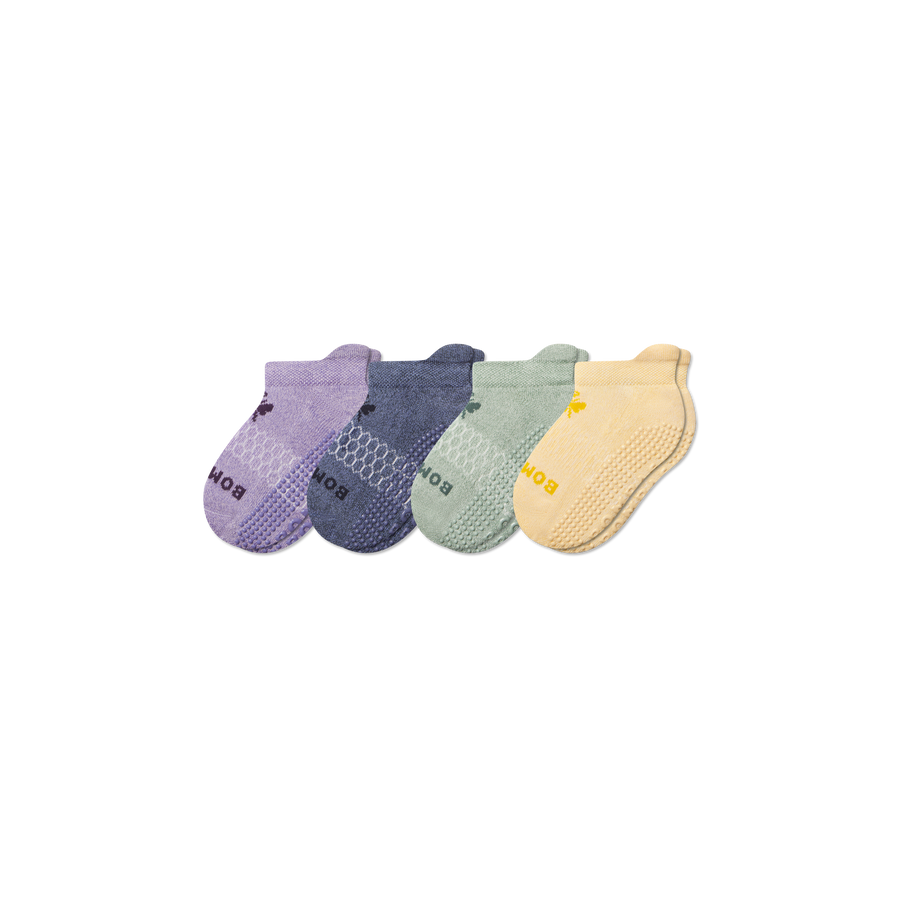 Junior Marl Gripper Ankle Sock 4-Pack - Breathable Travel Step