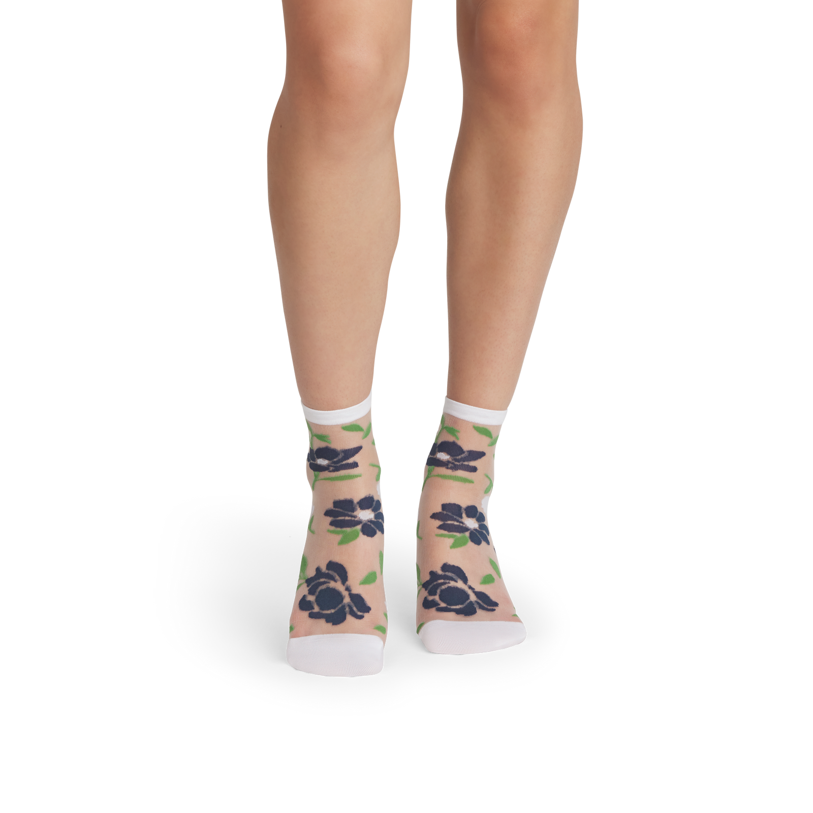 Women's Sheer Garden Party Quarter Socks - white WO1 [10512]
