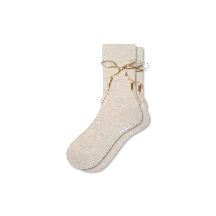 Women’s Pointelle Bow Half Calf Socks - Smooth Ankle Move