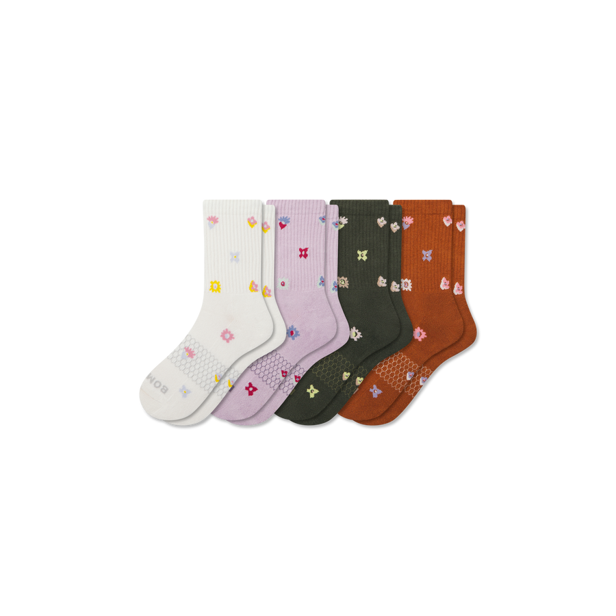 Women’s Garden Party Half Calf Sock 4-Pack - Cushion Travel Move