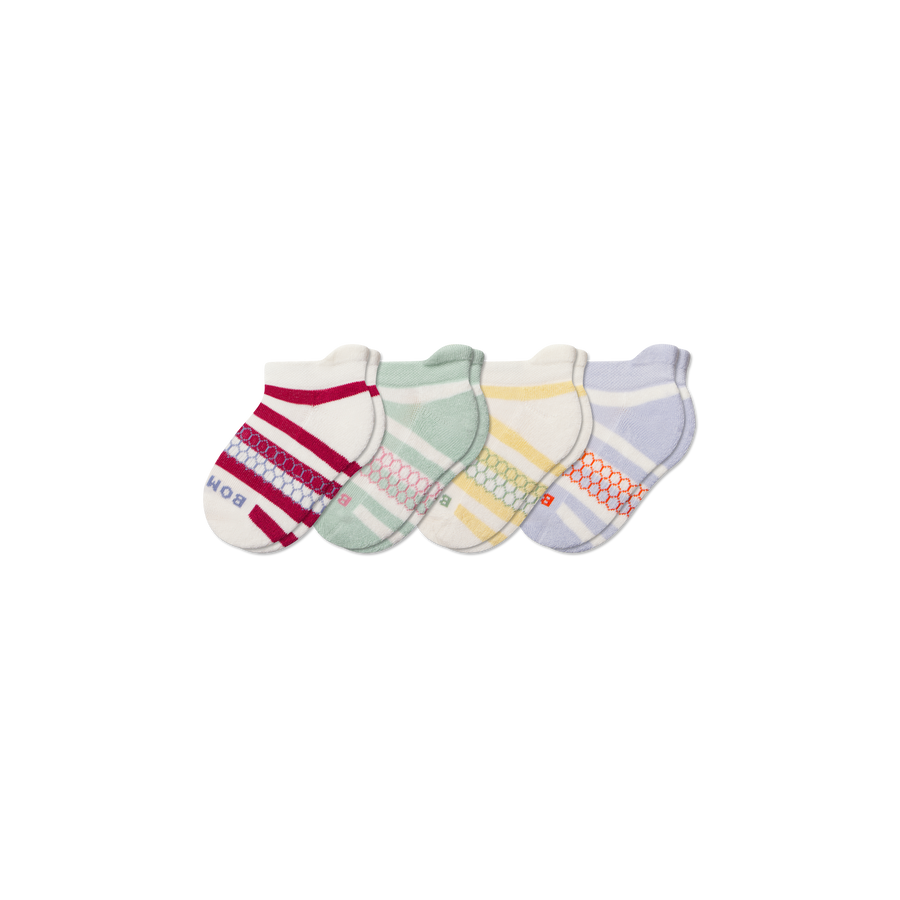 Junior Stripes Ankle Sock 4-Pack - Cushion No Show Rotation