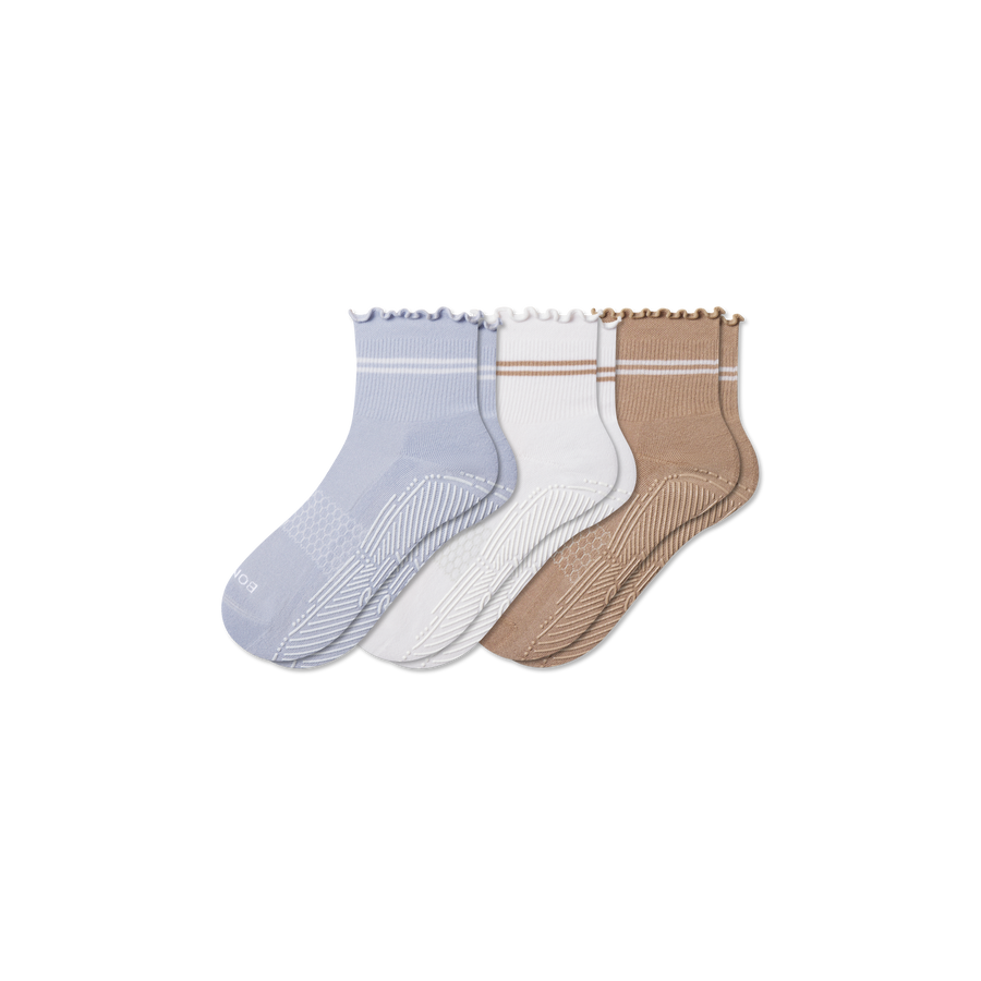 Women's Studio Gripper Quarter Sock 3-Pack - Lounge Ready