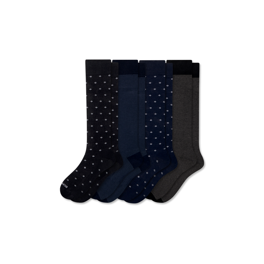 Men's Dress Over the Calf Sock 4-Pack - Run Travel Support