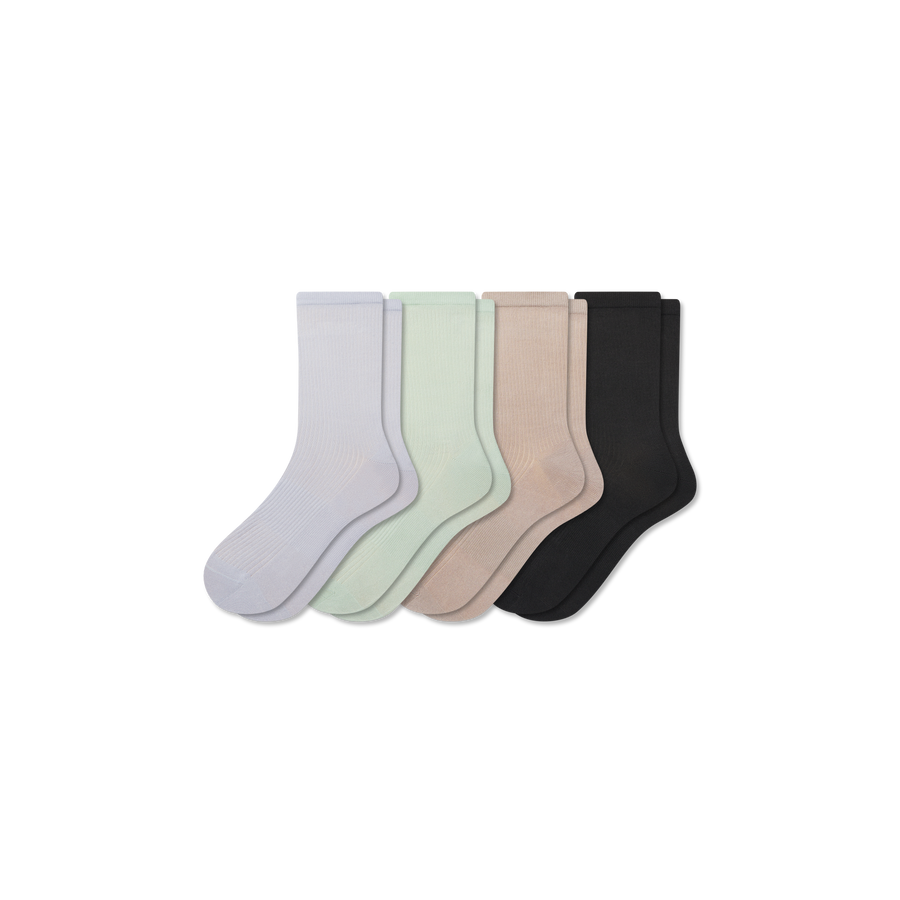 Women's Featherweight Rib Half Calf Sock 4-Pack - Weekend Run Comfort