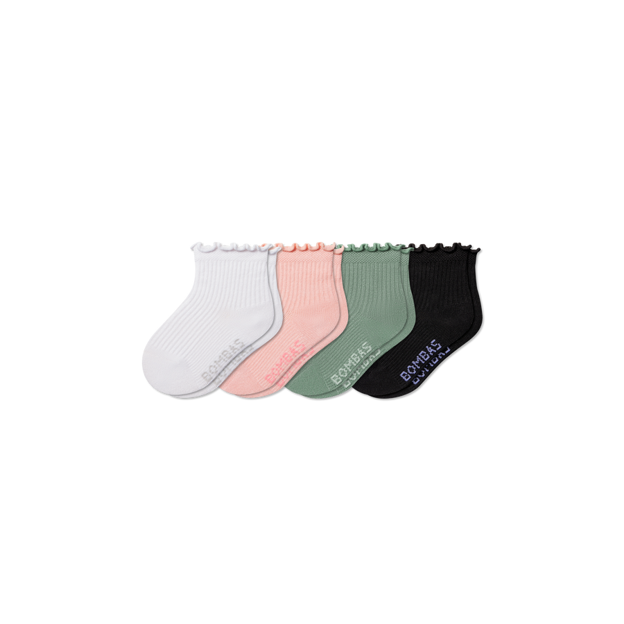 Toddler Ruffle Rib Calf Sock 4-Pack - Comfort Hike Rotation