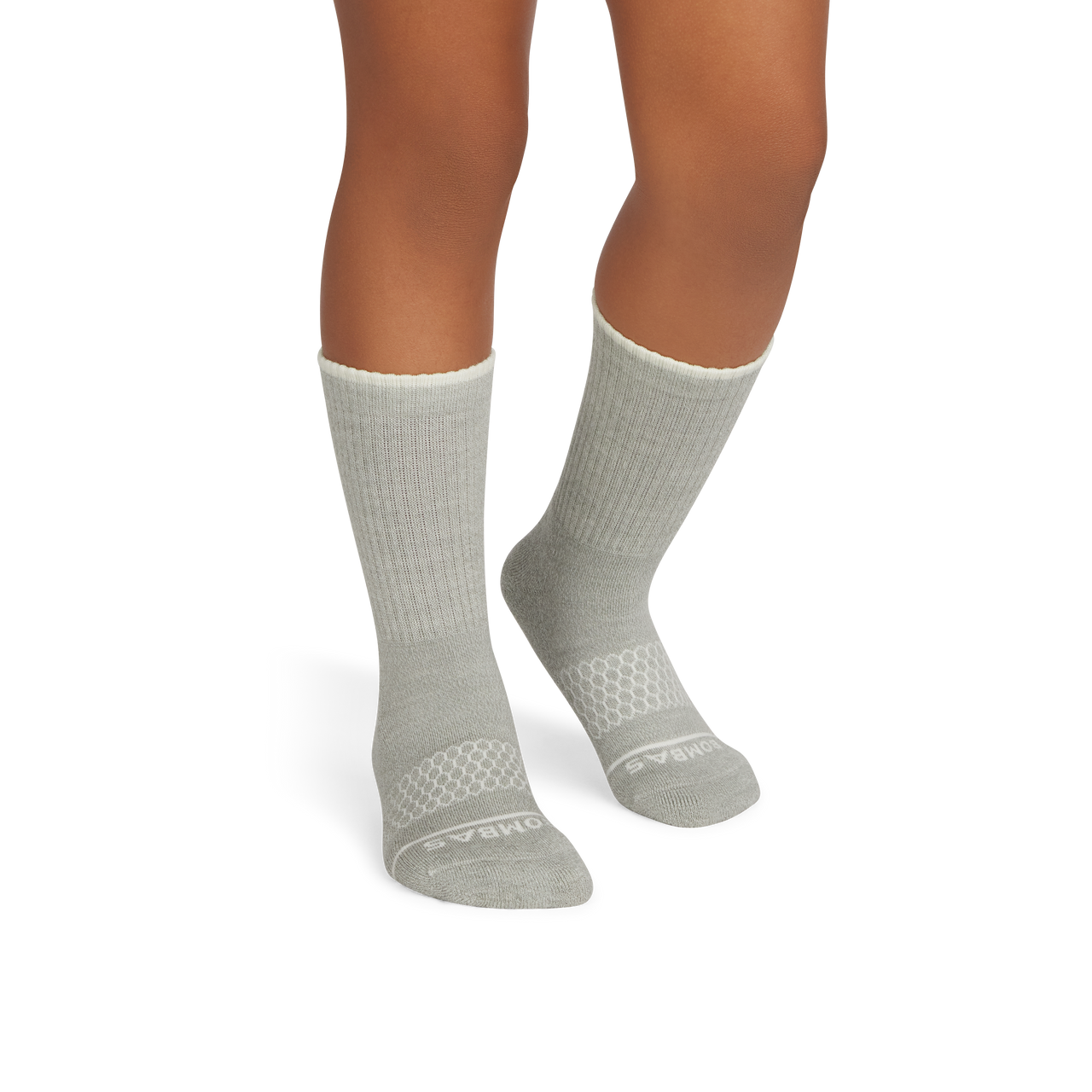 Merino Wool Blend Calf Socks - sage haze soft white YO1 [10632]