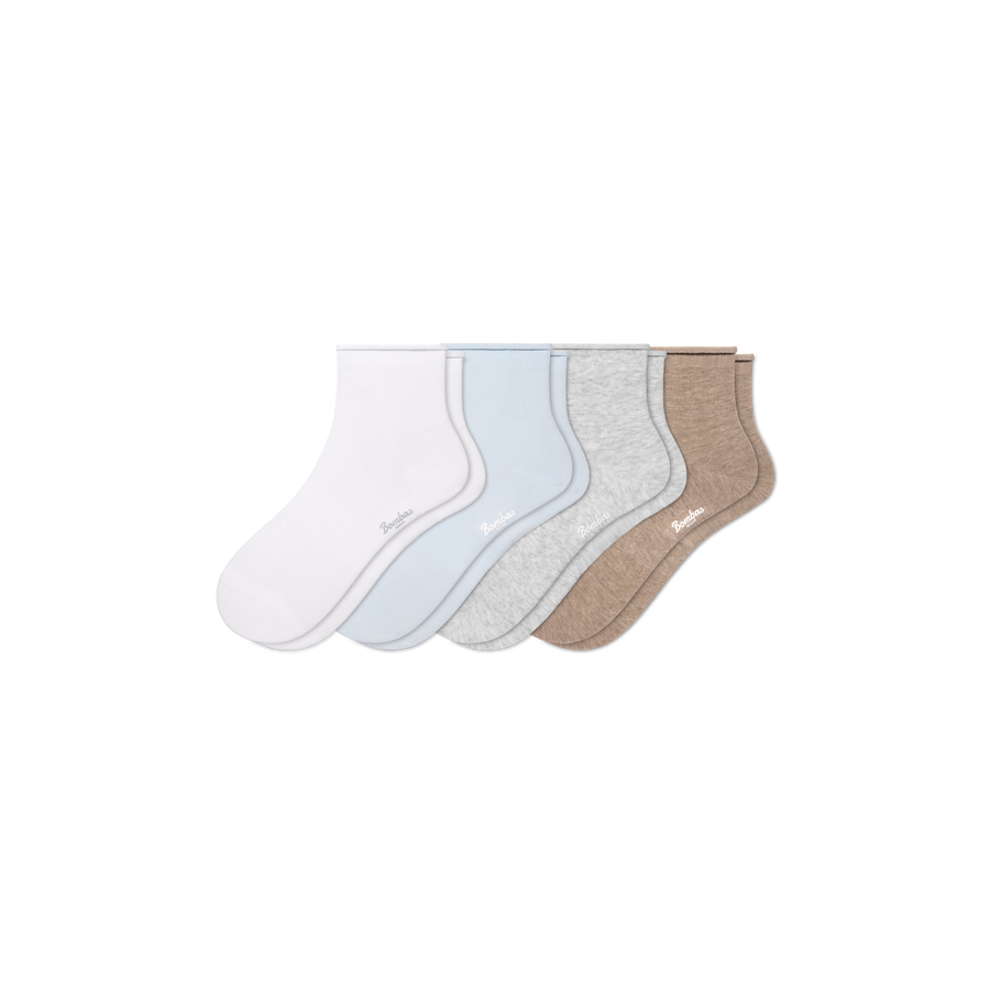 Women’s Roll Top Quarter Sock 4-Pack - Weekend Run Pair