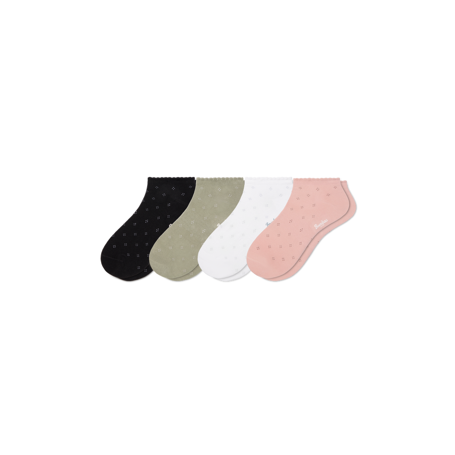 Women’s Scallop Lightweight Ankle Sock 4-Pack - Cozy Shift Wear