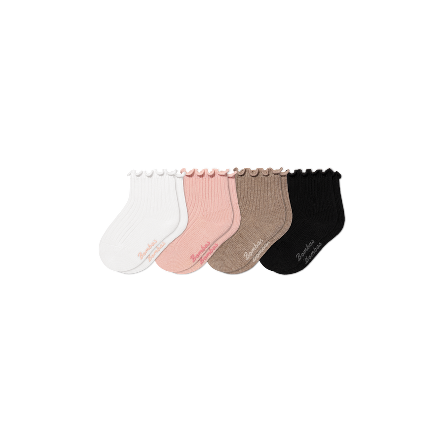 Baby Ruffle Rib Calf Sock 4-Pack (6-12 Months) - Modern No Show Move