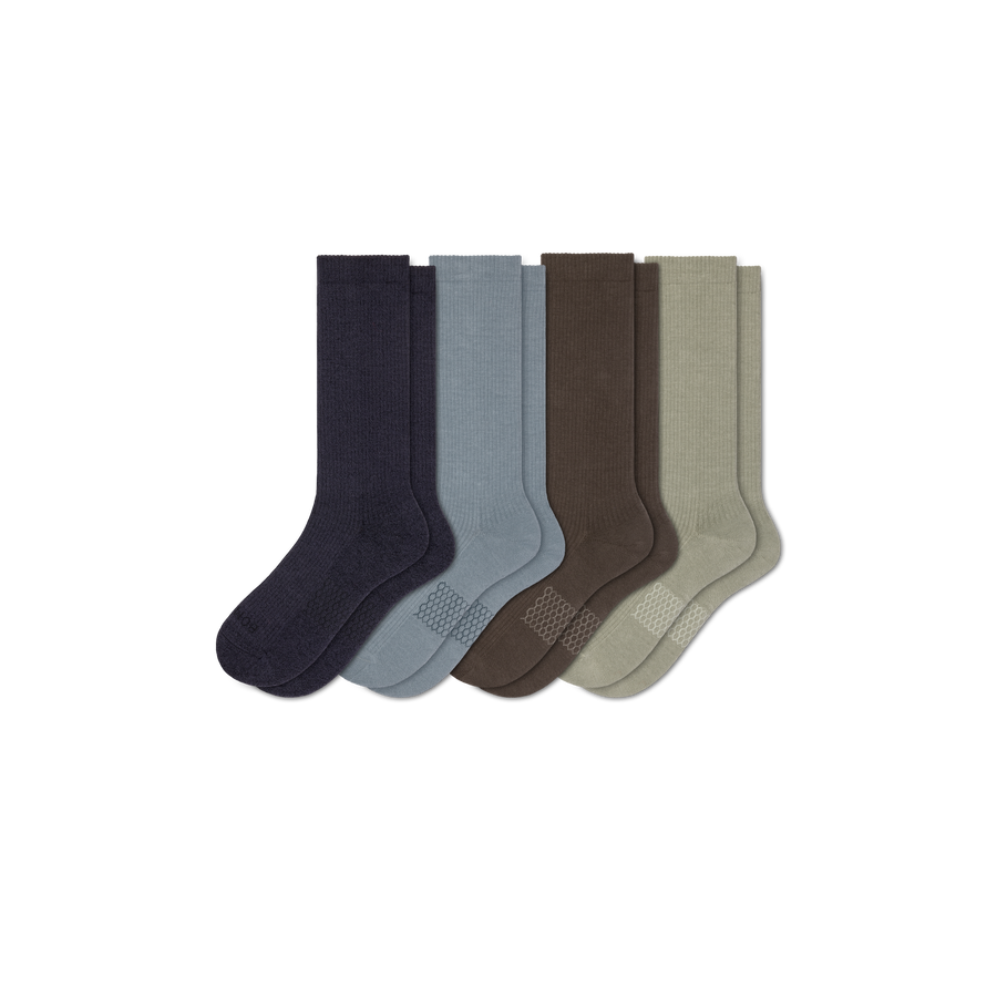 Men's Modern Rib Calf Sock 4-Pack - Trail Crew Comfort