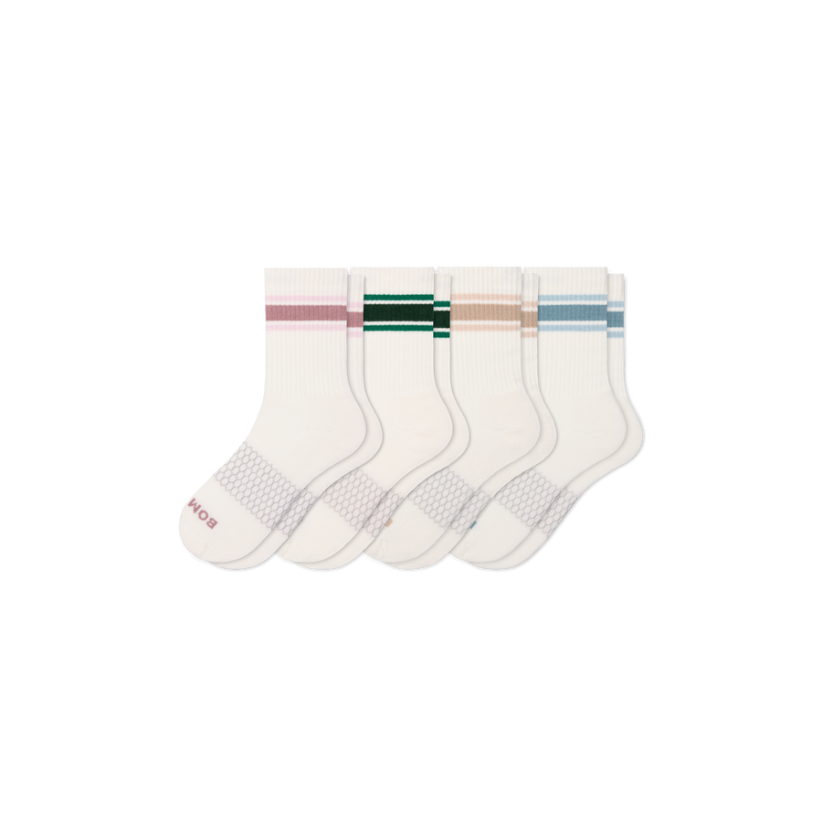 Women's Vintage Stripes Half Calf Sock 4-Pack - Outdoor Recovery Fit
