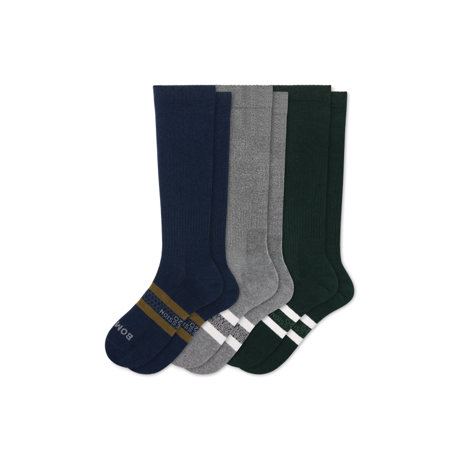 Men's Everyday Compression Knee High Sock 3-Pack (15-20mmHg) - Training Warmup Relief