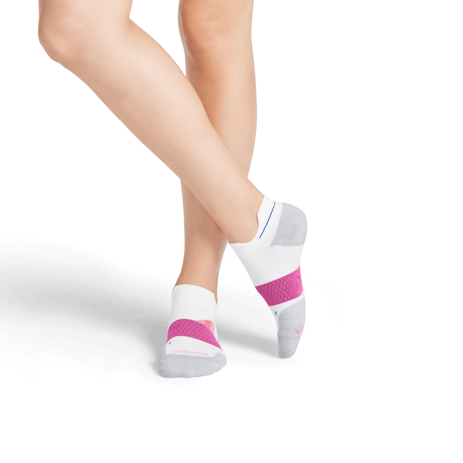 Running Ankle Socks - White Bold Pink WO1 [3106]