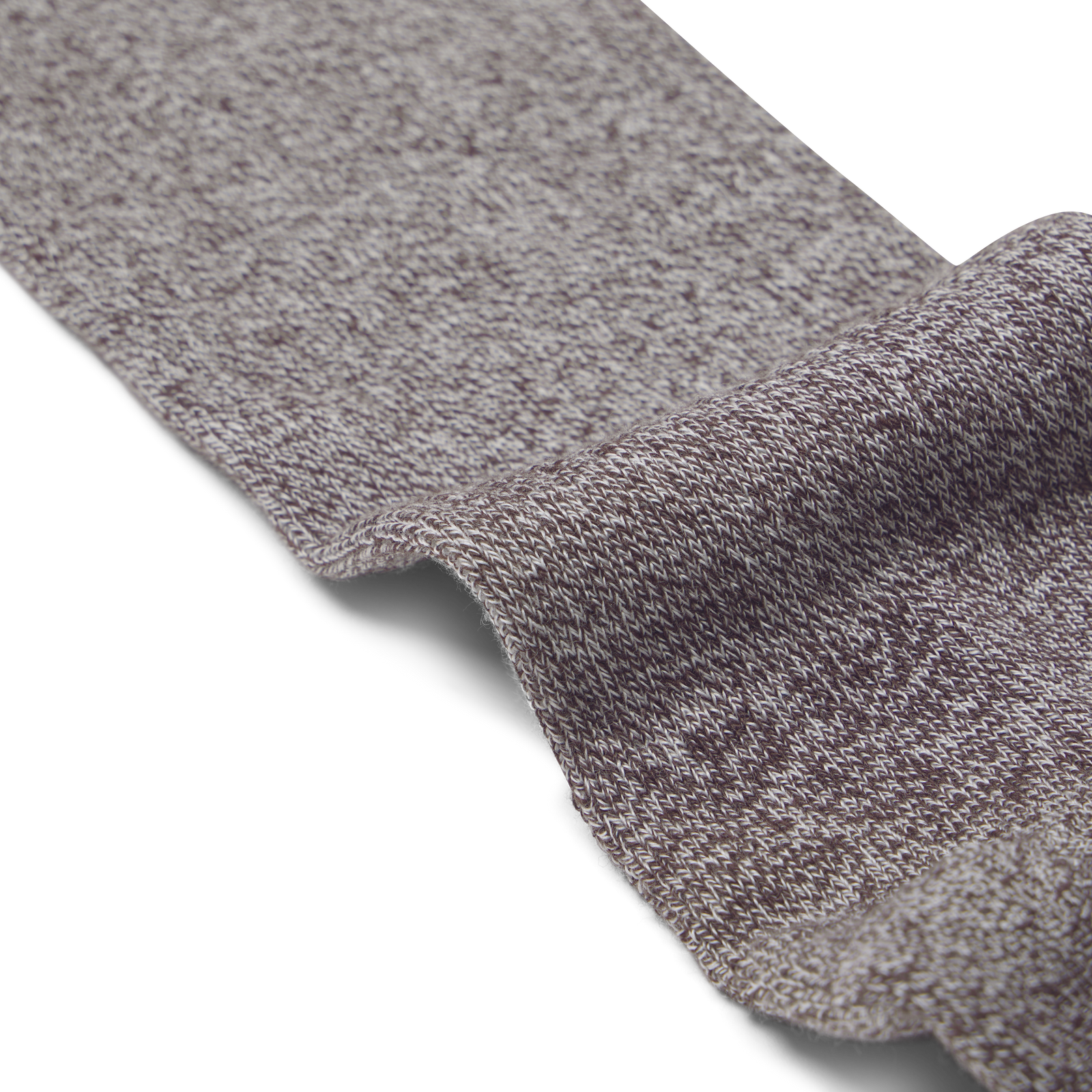Marl Calf Socks - Soft White / Walnut Detail [3129]