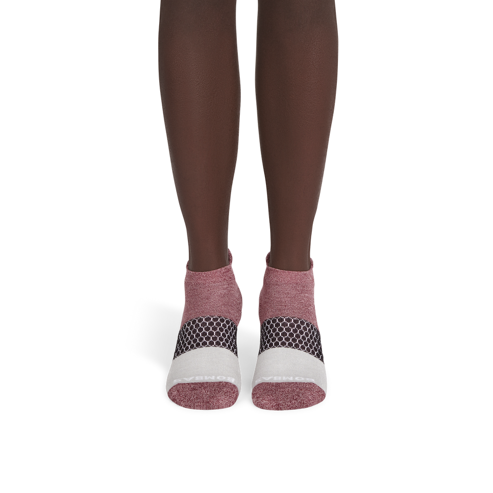 Tri-Block Ankle Sock - wine charcoal MO1 [3628]