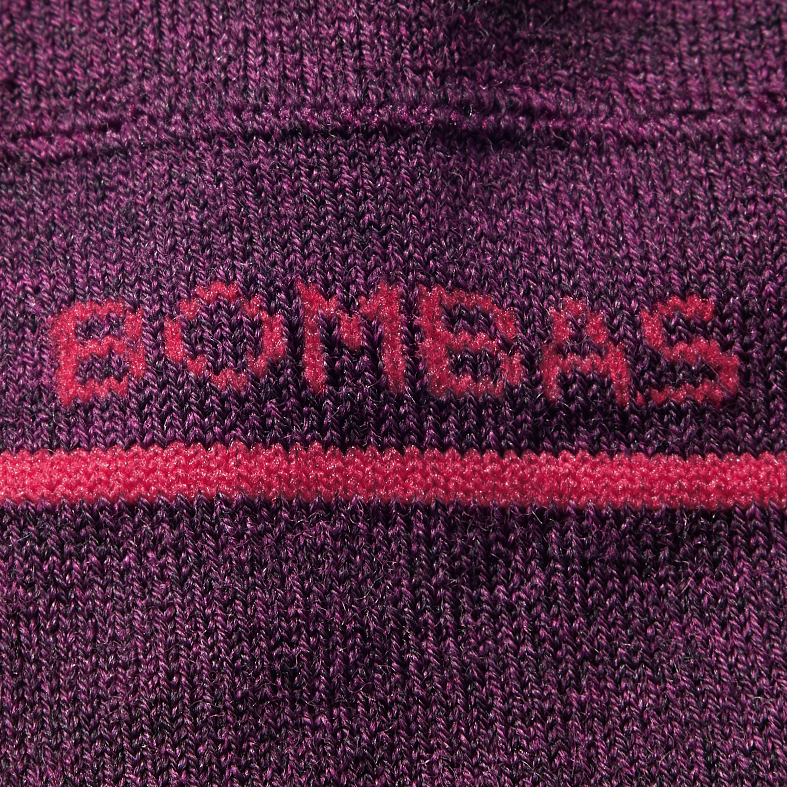 Lightweight Merino Wool Blend No Show Sock Spiced Wine Heather Detail