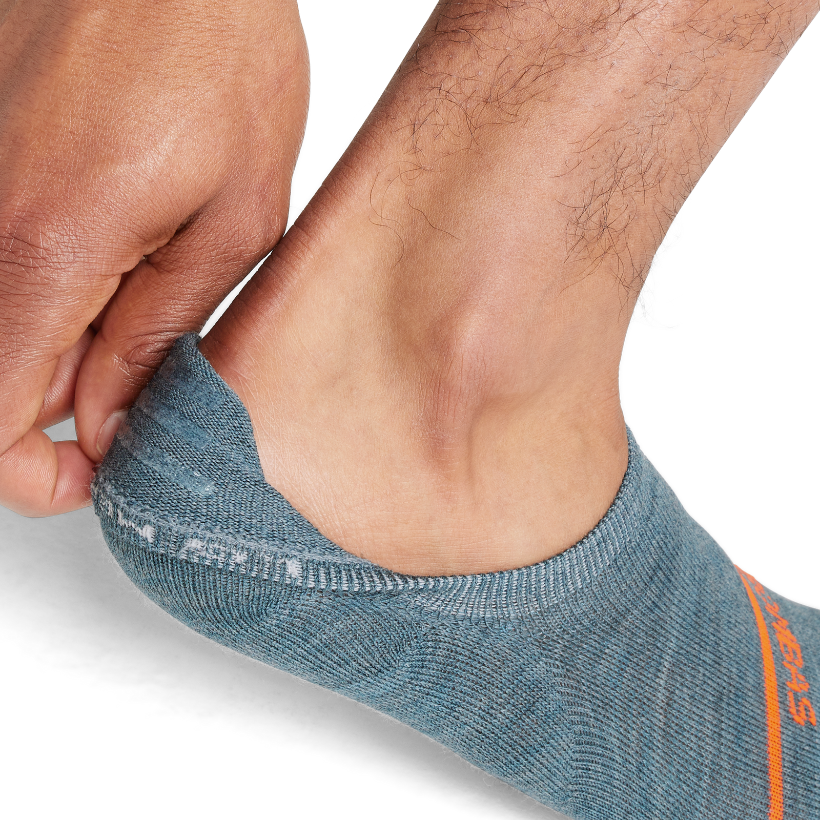 Lightweight Merino Wool Blend No Show Sock Stormy Sea Heather MO3