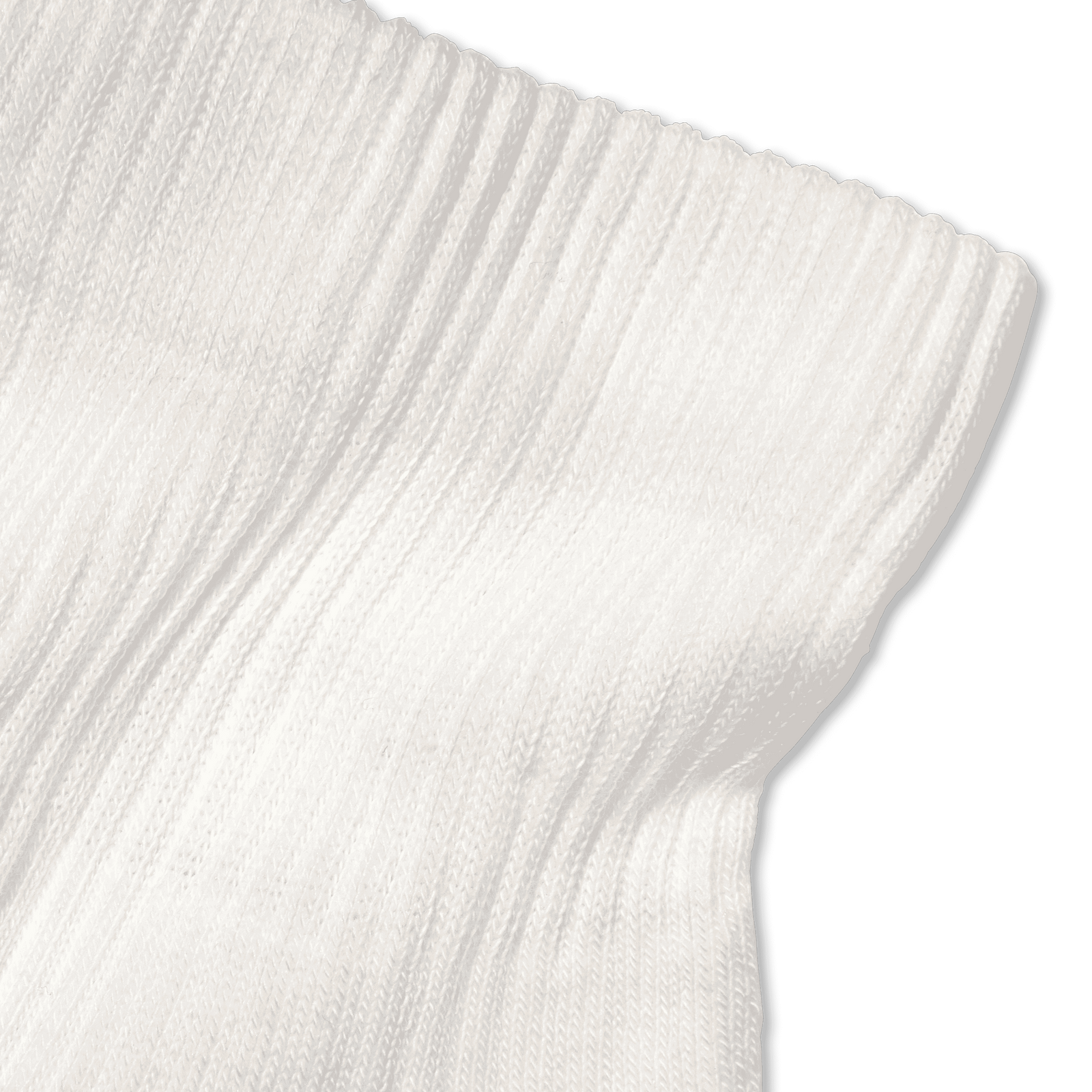 Modern Rib Quarter Socks - Soft White - Detail [5702]