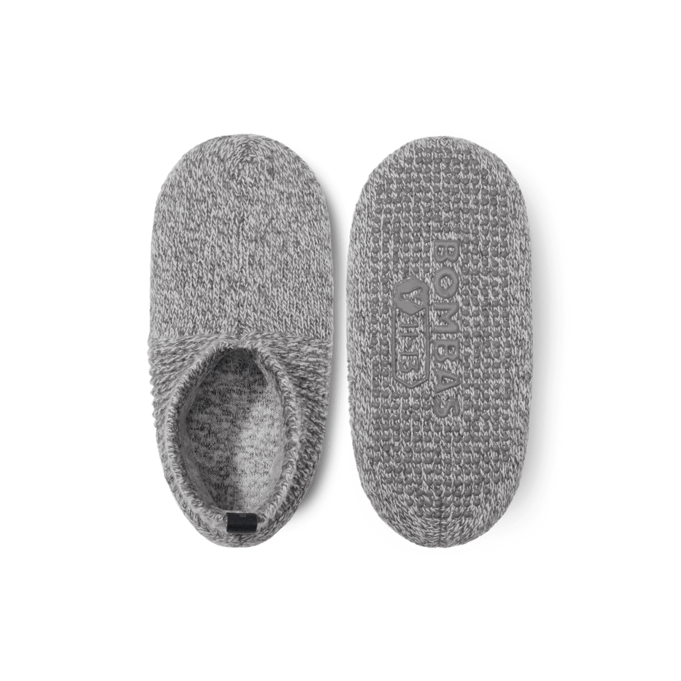 Youth Marl Gripper Slipper - Medium Grey Heather L [6718]