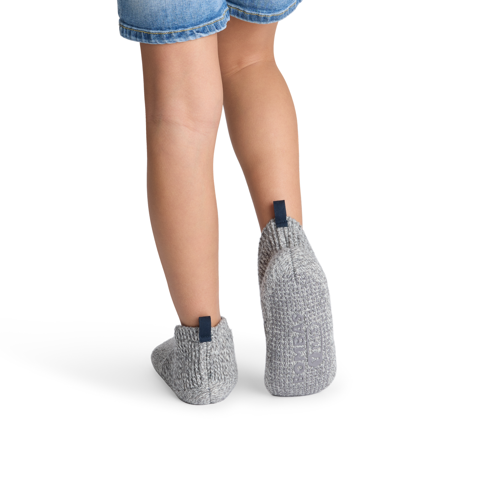 Youth Marl Gripper Slipper - Medium Grey Heather YO2 [6718]