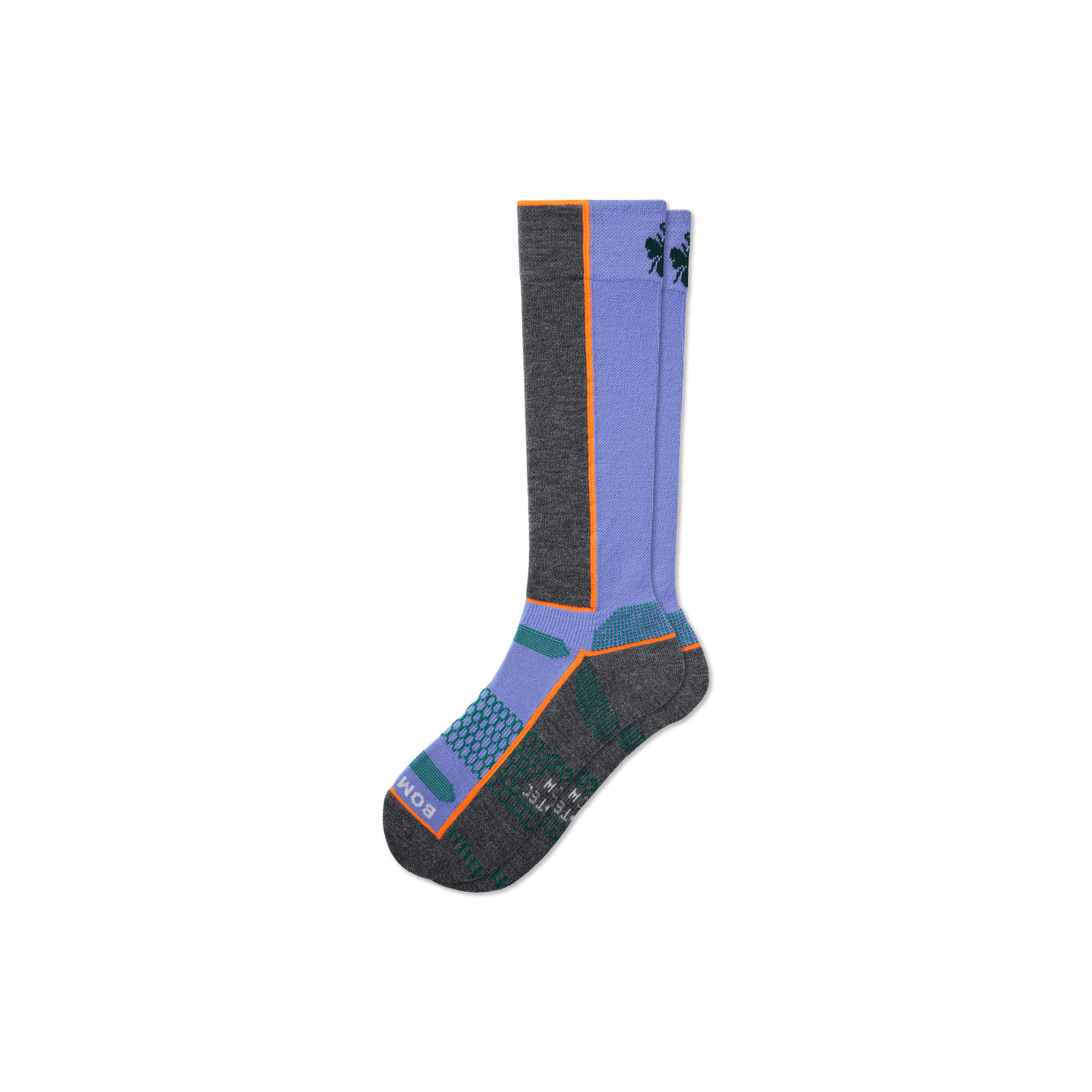 Merino Wool Blend Mid-Cushion Ski & Snowboard Socks Blue Iris L