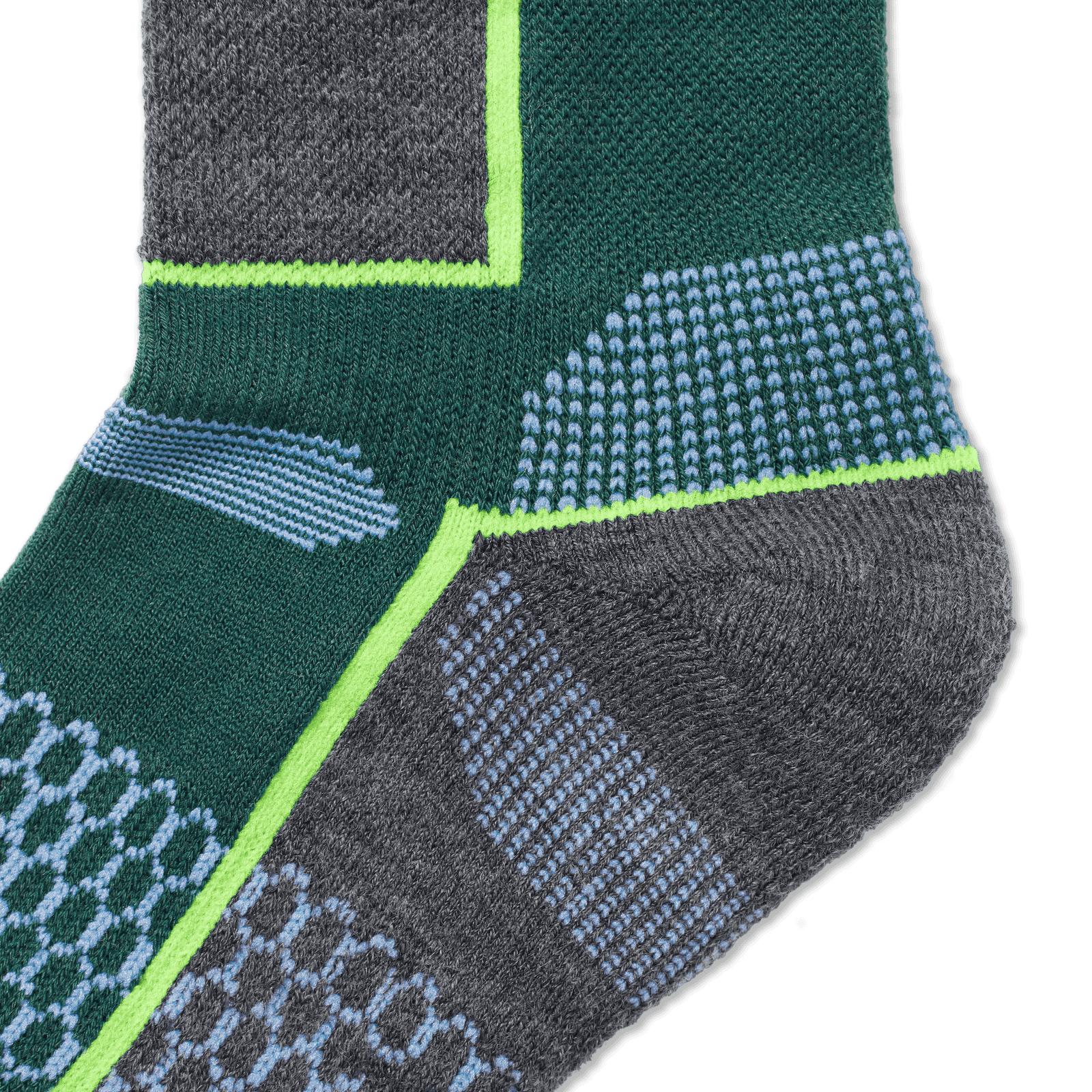 Merino Wool Blend Mid-Cushion Ski & Snowboard Socks Midnight Teal Detail