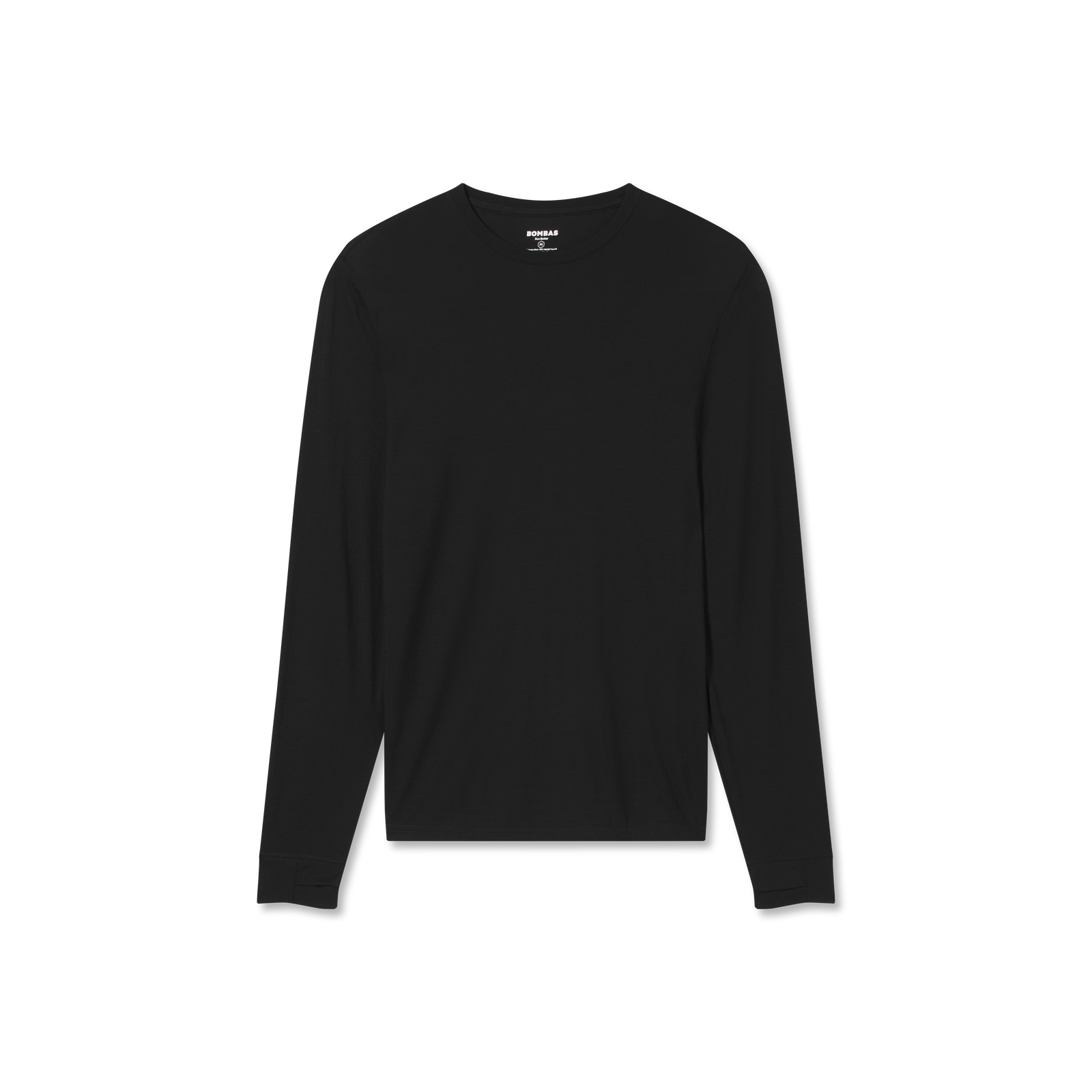 Men's Merino Blend Crew Neck Long Sleeve T-Shirt black-layflat-1-transparent