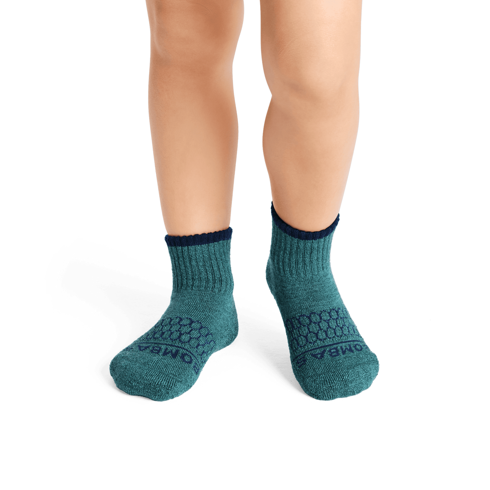 Merino Wool Blend Marl Gripper Calf Sock Midnight Teal Marine TO1