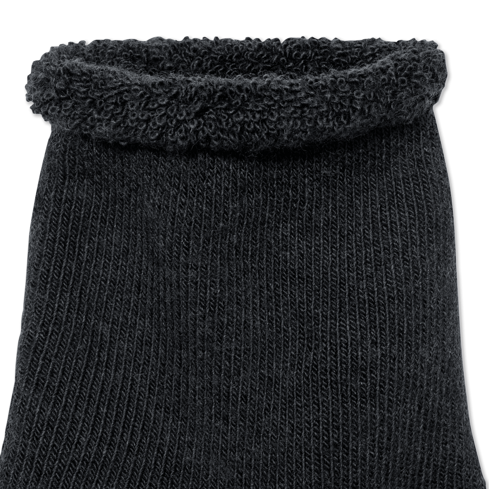 Merino Wool Blend Roll Top Gripper House Socks - Deep Charcoal Detail [7240]