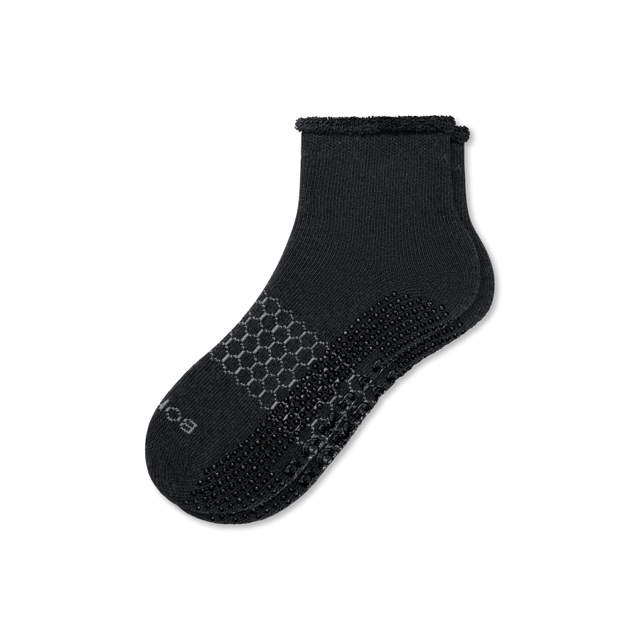 Men's Merino Wool Blend Roll-Top Gripper House Socks - Fresh Hike Comfort